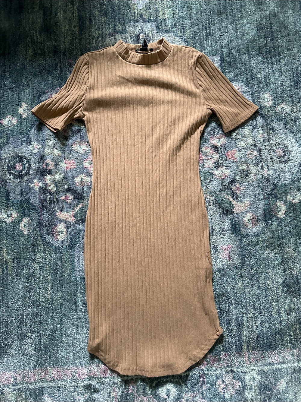 Forever 21 Ribbed Short-Sleeve Bodycon Midi Dress in Orange for Fall + Autumn